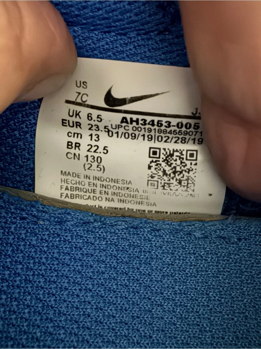 Nike Kids' Gray & Blue Athletic Sneakers | Nike Free Run | Size 7C